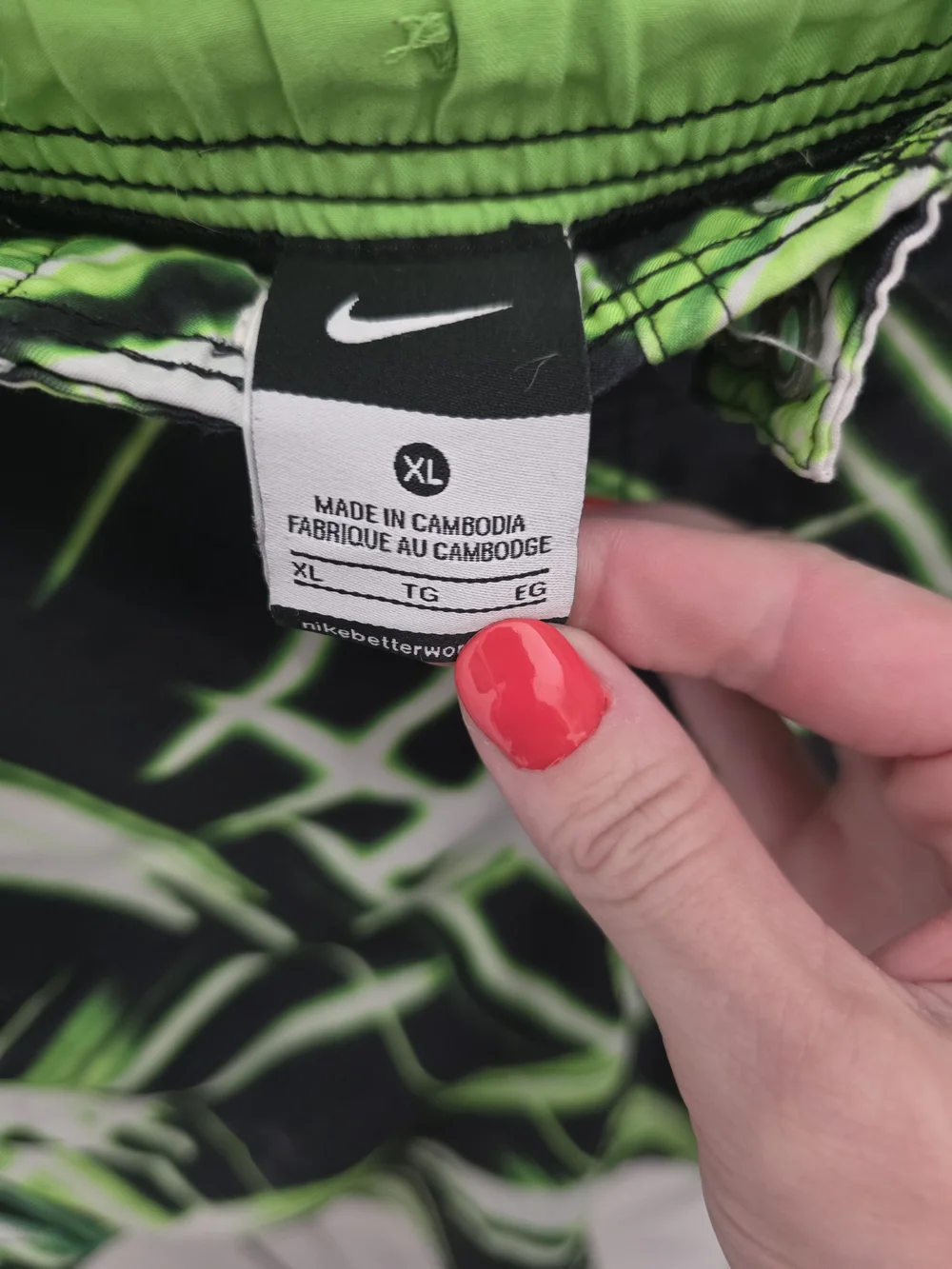 Nike Black & Neon Green Graphic Athletic Swimming Shorts